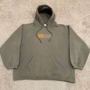Vintage SIMS Snowboards Hoodie Men's XL Brown Precision Technology Y2K Skate